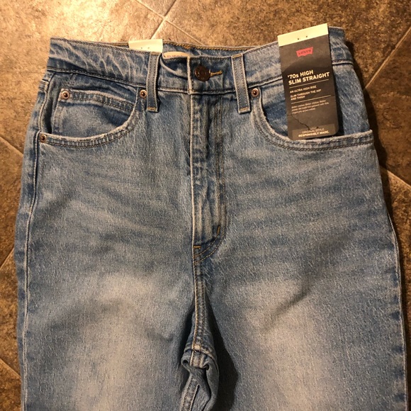 LEVIS 70's High Slim Straight Jeans Medium Indigo Worn In NWT - Picture 12 of 17